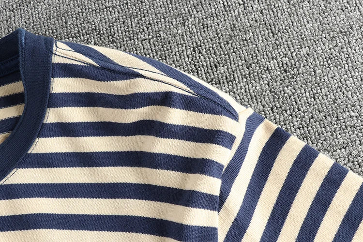 The Mariner's Heir: American Retro Men's Heavyweight Striped Henley