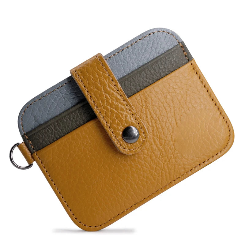 Unisex Top Grain Leather Slim Wallet | Ultra-Thin Mini Purse & Card Holder