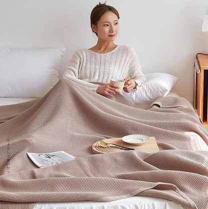 Air-Knit Waffle Summer Blanket | 100% Cotton