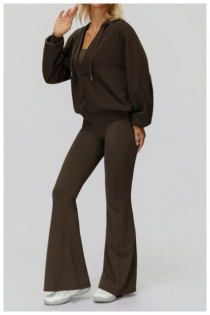 Women's Deep-V Sweatshirt Sports Top | Loose Fit Yoga & Running Sweatshirt