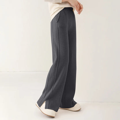 Women's Wide Leg Merino Wool Trousers | Knitted Soft Warm Pants