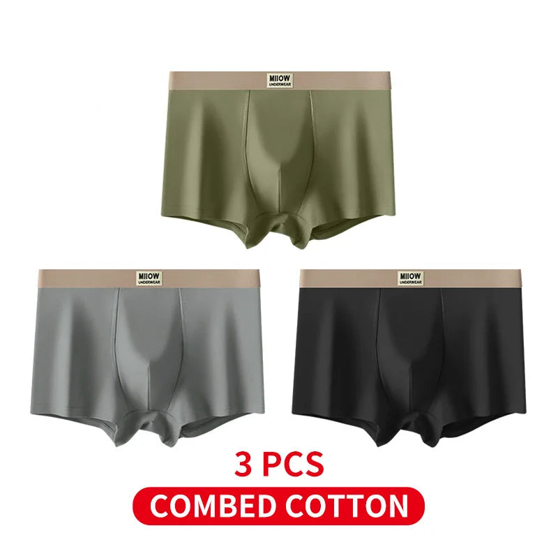 MiiOW Combed Cotton Antibacterial Plus Size Boxer Shorts (3-Pack)