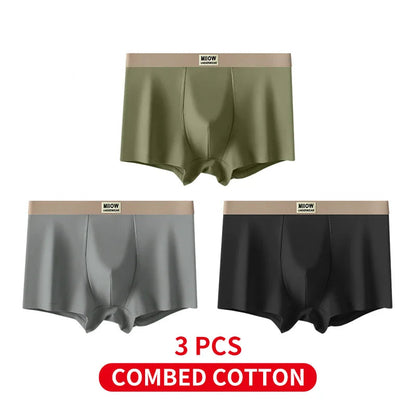 MiiOW Combed Cotton Antibacterial Plus Size Boxer Shorts (3-Pack)