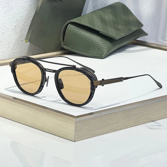 The Modern Maverick | Sculpted Acetate & Alloy Oval Sunglasses