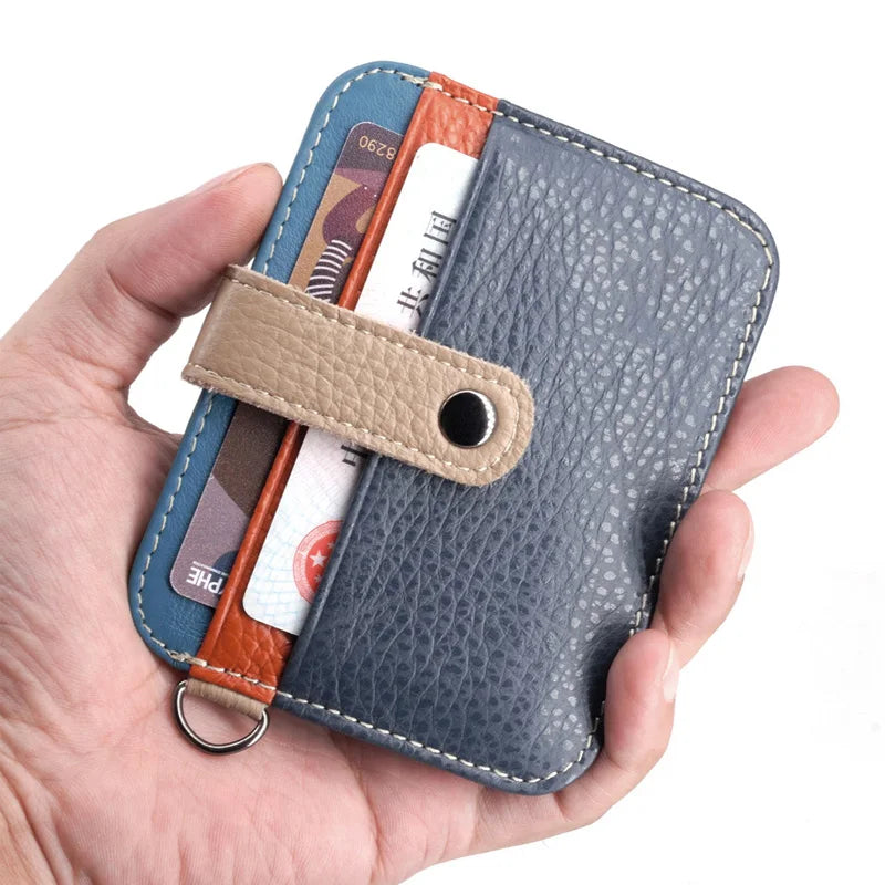 Unisex Top Grain Leather Slim Wallet | Ultra-Thin Mini Purse & Card Holder