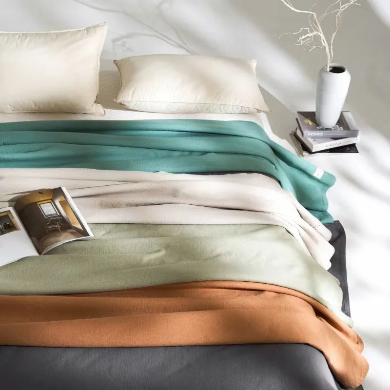The Woven Sanctuary: All-Season Premium Cotton-Linen Drape Bedding