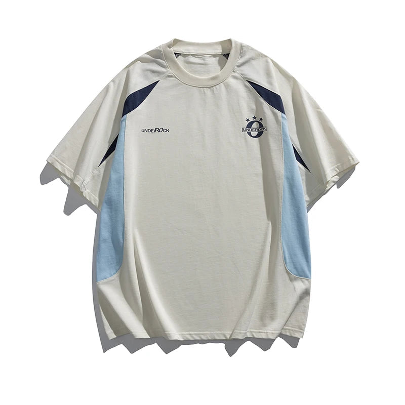 The Off-Pitch Essential: Retro-Sport Patchwork Tee