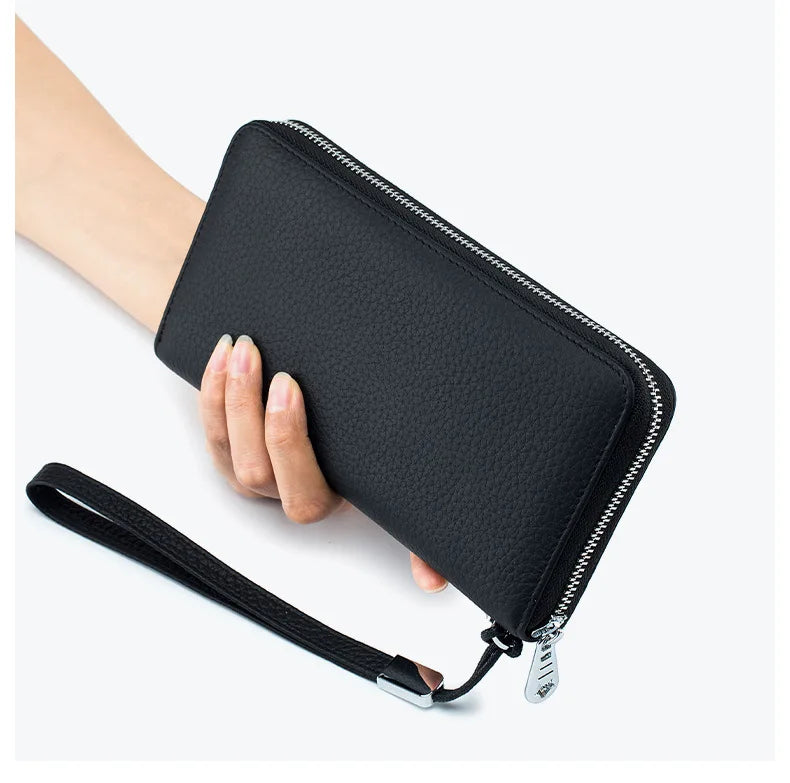 The Coveted Clutch: Women's ZIP Clutch in Top-Grain Leather with RFID Protection