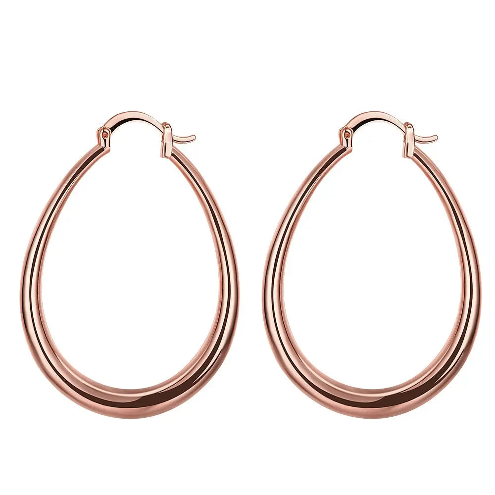 Oval Hoop Earrings in 18K gold plated Sterling Silver