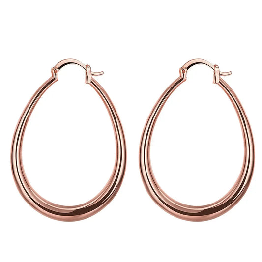Oval Hoop Earrings in 18K gold plated Sterling Silver