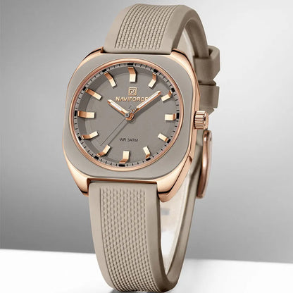 The Naviforce Polygon Women's Watch: Sculpted Simplicity for the Modern Wardrobe