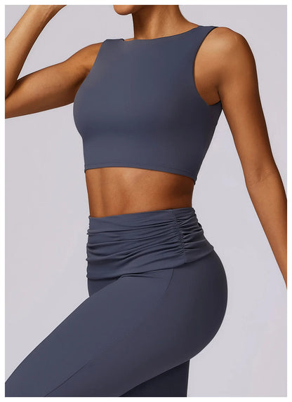 Women's Yoga & Gym Sport Vest | Seamless Knit Crop Top