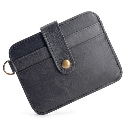 Unisex Top Grain Leather Slim Wallet | Ultra-Thin Mini Purse & Card Holder