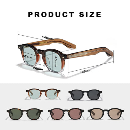 Handmade Round Frame Acetate Sunglasses | Premium Quality Men's & Women's UV400