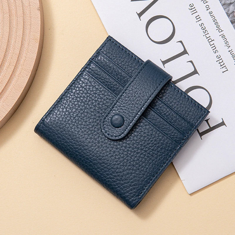 Women's Top-Grain Leather RFID Wallet | Ultra-Thin Mini Purse & Card Holder