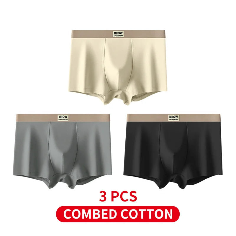 MiiOW Combed Cotton Antibacterial Plus Size Boxer Shorts (3-Pack)
