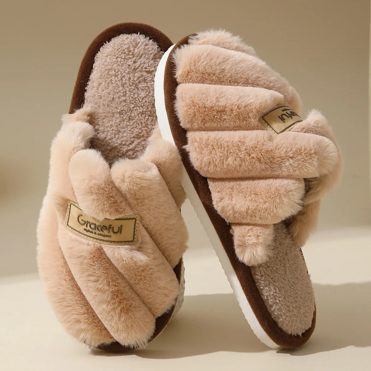 Women's Winter Warm Plush Slippers | Non-Slip, Soft Comfort for Indoor Home