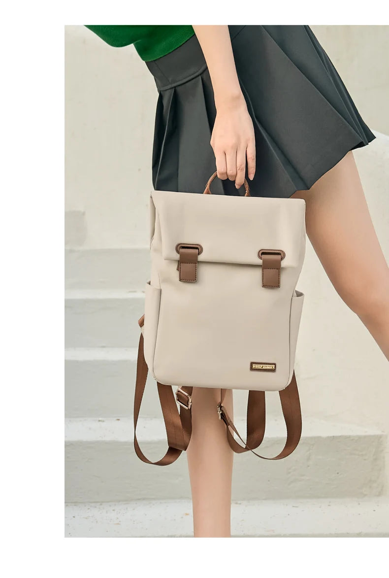 Minimalist Women's Laptop Backpack - Waterproof, Anti-Theft, & Elegant School/Work Daypack