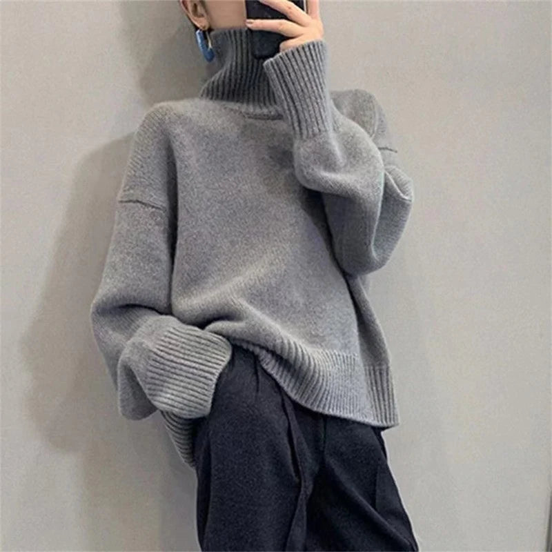 Women's Oversized Turtleneck Pullover