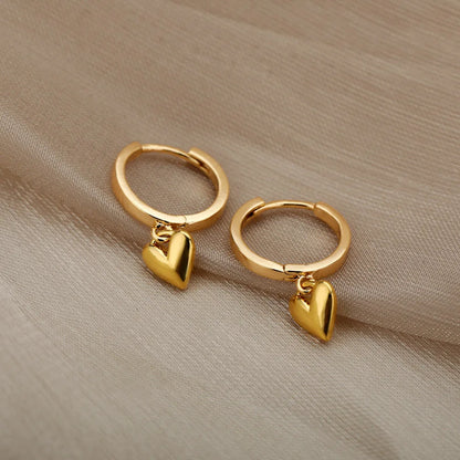 Heart Vintage Gold Drop Earrings