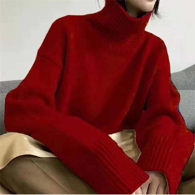 Women's Oversized Turtleneck Pullover