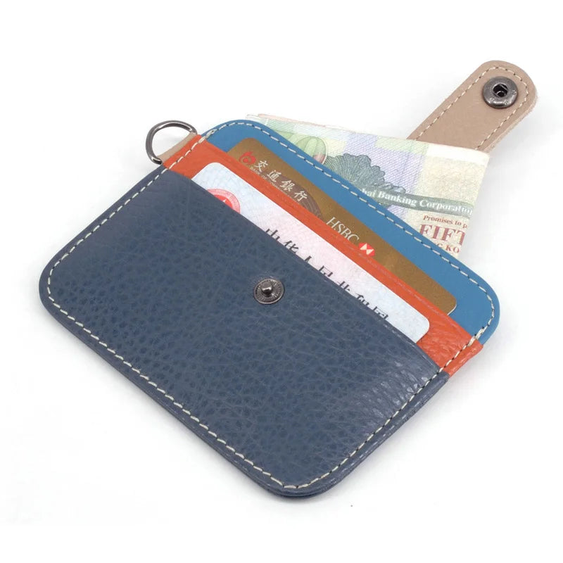Unisex Top Grain Leather Slim Wallet | Ultra-Thin Mini Purse & Card Holder