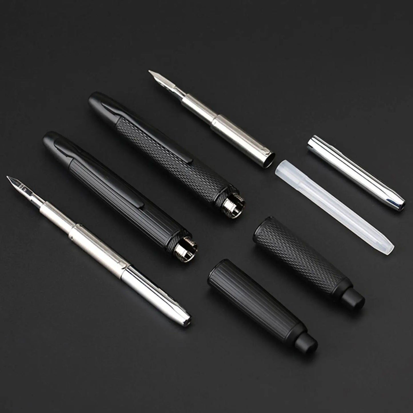 The Executive Grip: Metal Press Luxury Fountain Pen – Effortless Style, Precision Writing.