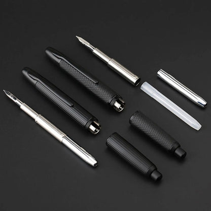 The Executive Grip: Metal Press Luxury Fountain Pen – Effortless Style, Precision Writing.