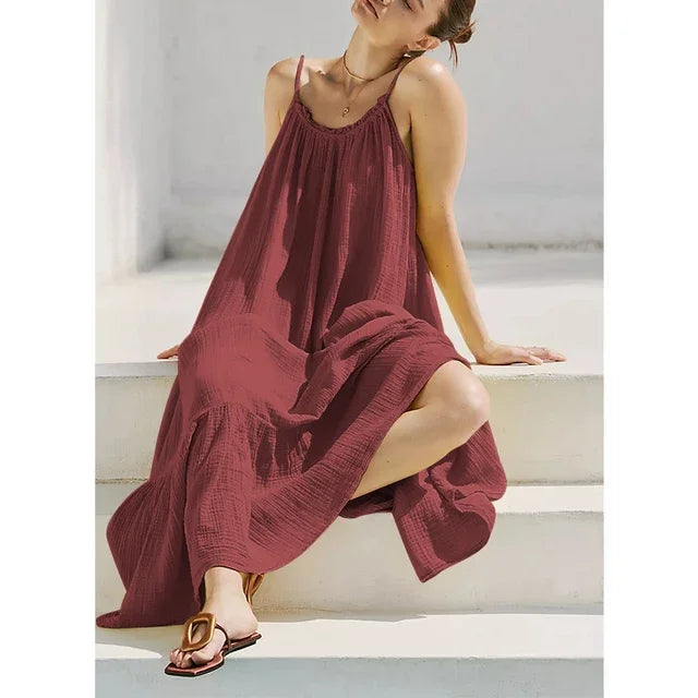 Effortless Sun-Drenched Elegance: The Gauze Maxi