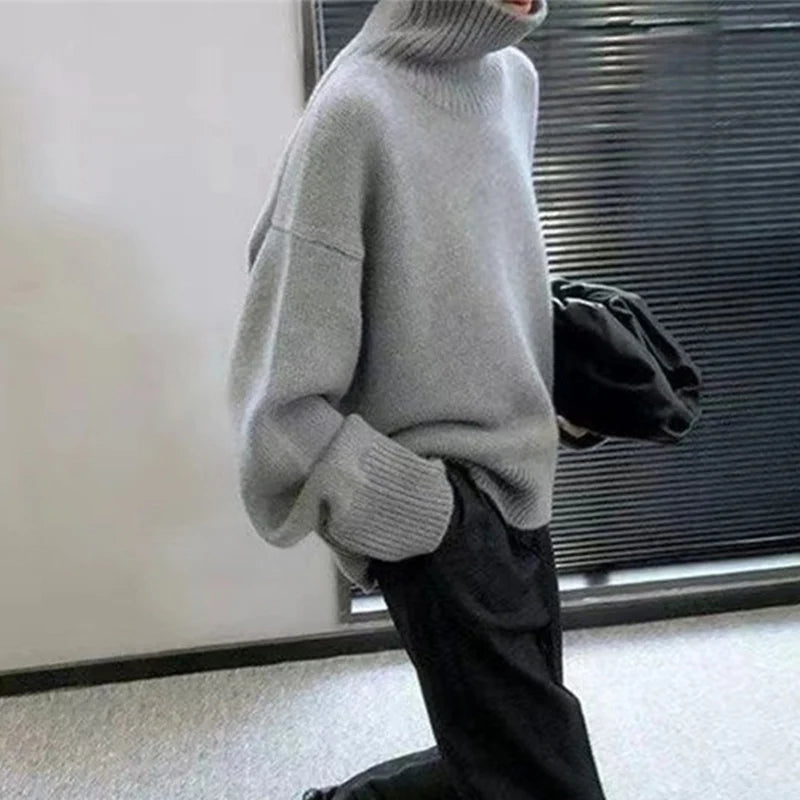 Women's Oversized Turtleneck Pullover