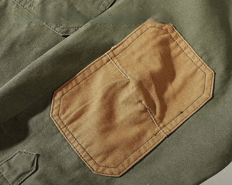 Men's Heritage Canvas Shirt: Contrast Patch Oxford Work wear