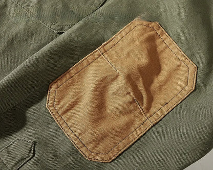 Men's Heritage Canvas Shirt: Contrast Patch Oxford Work wear