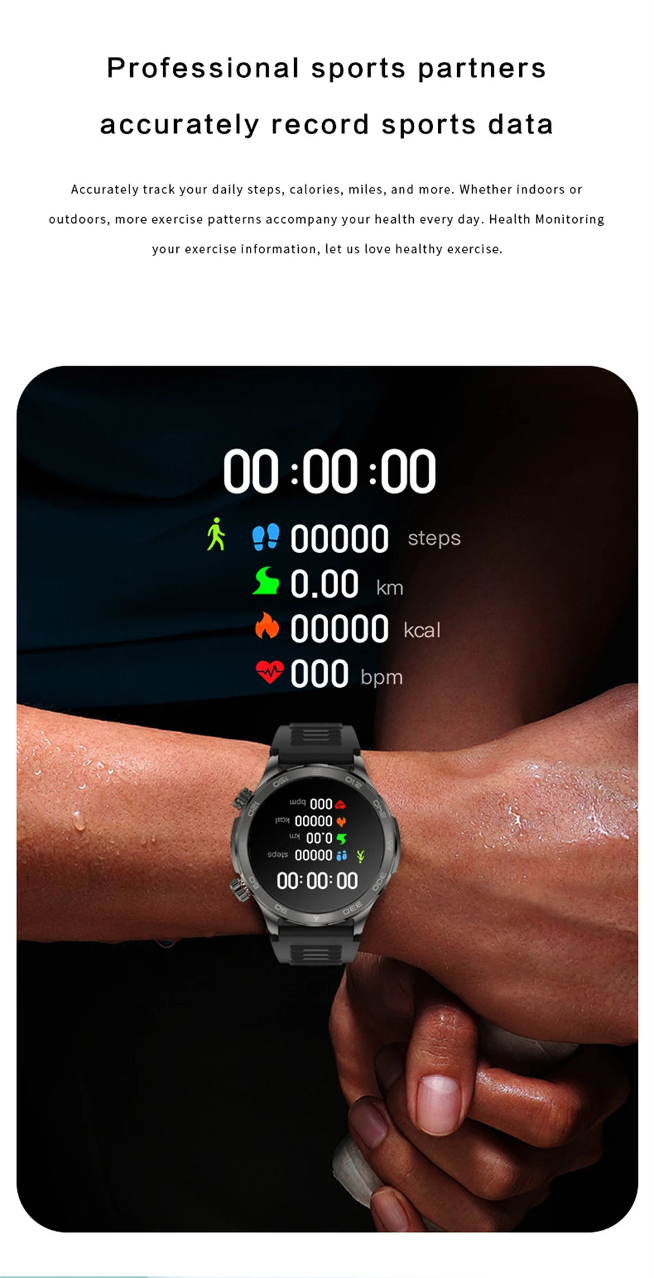 Men's GPS Sports Smartwatch: 1.53" HD Screen, Bluetooth Calling, Compass, & NFC Access