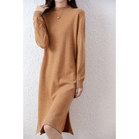 Women's Jumper Dress 100%Merino Wool  | Long Knit Style