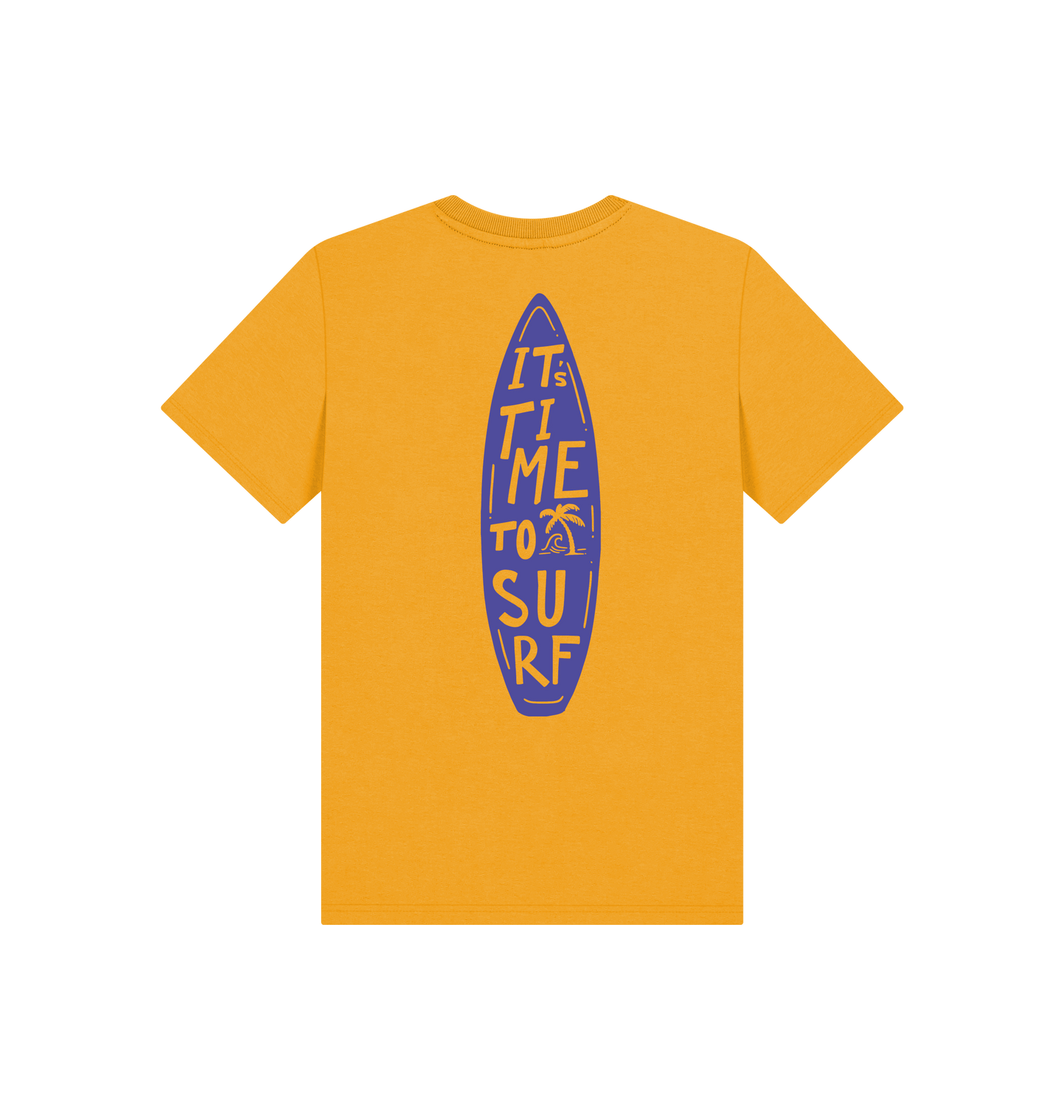 Mustard Printed Kids T-Shirt Back