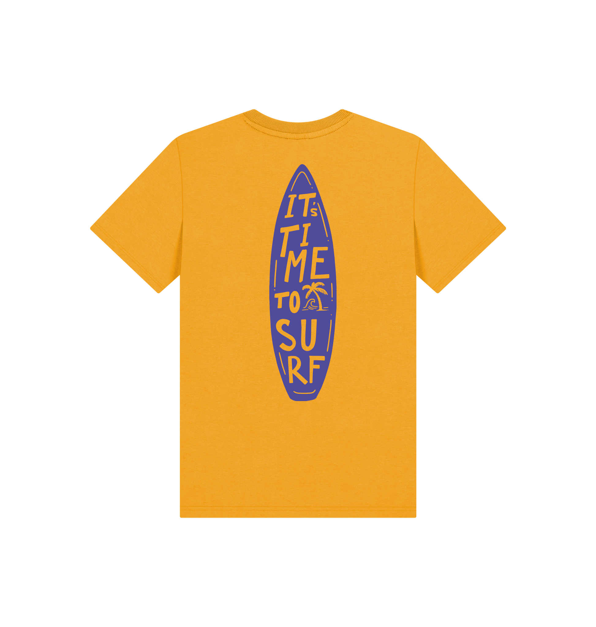 Mustard Printed Kids T-Shirt Back