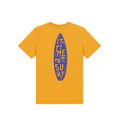 Mustard Printed Kids T-Shirt Back