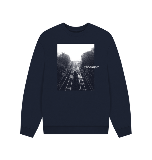 Navy Blue Printed Sweater Front