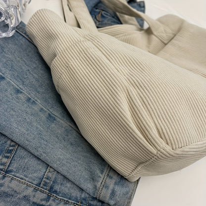 Women's Chunky Cosy Corduroy Shoulder Town Bag