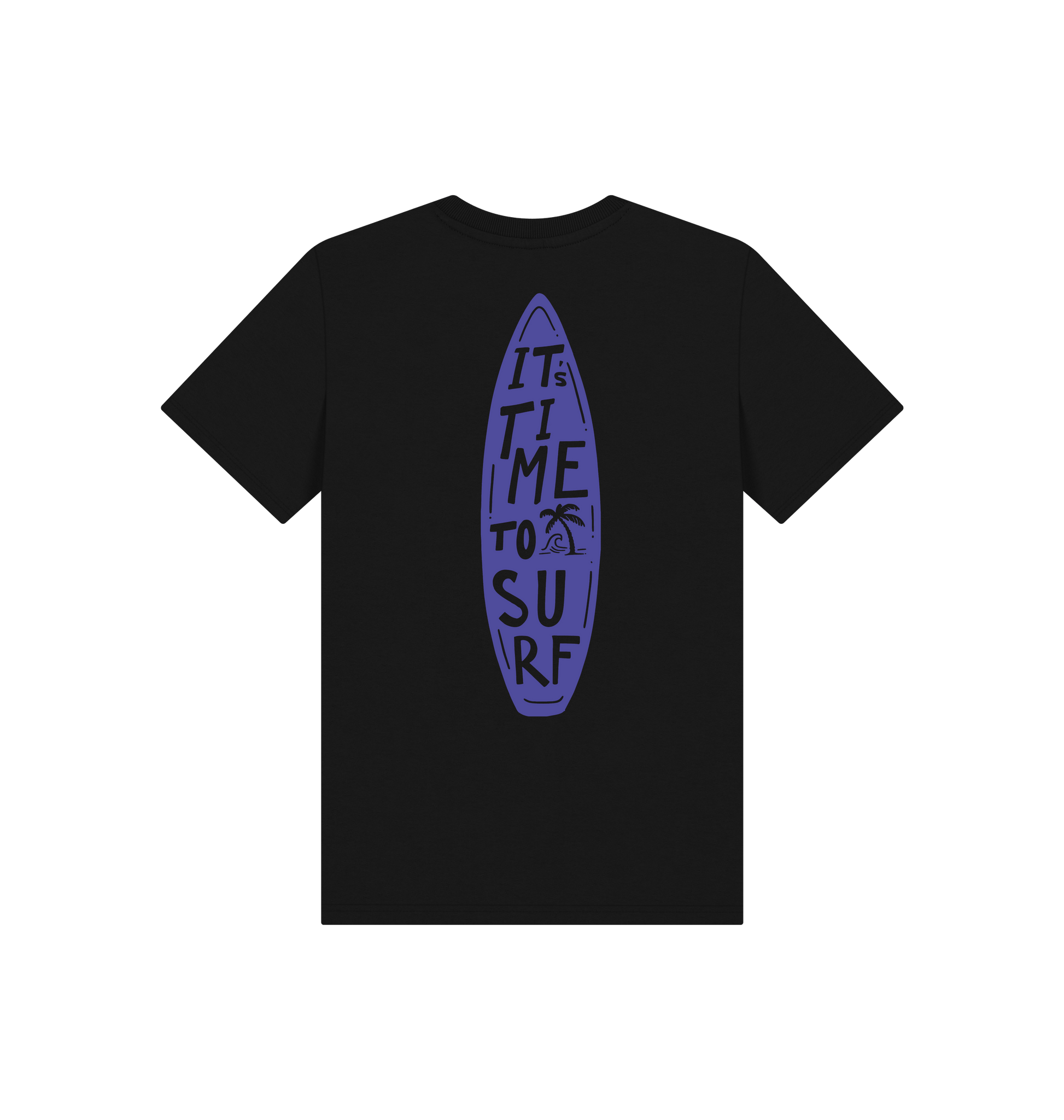 Black Printed Kids T-Shirt Back