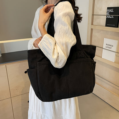 Women's Chunky Cosy Corduroy Shoulder Town Bag