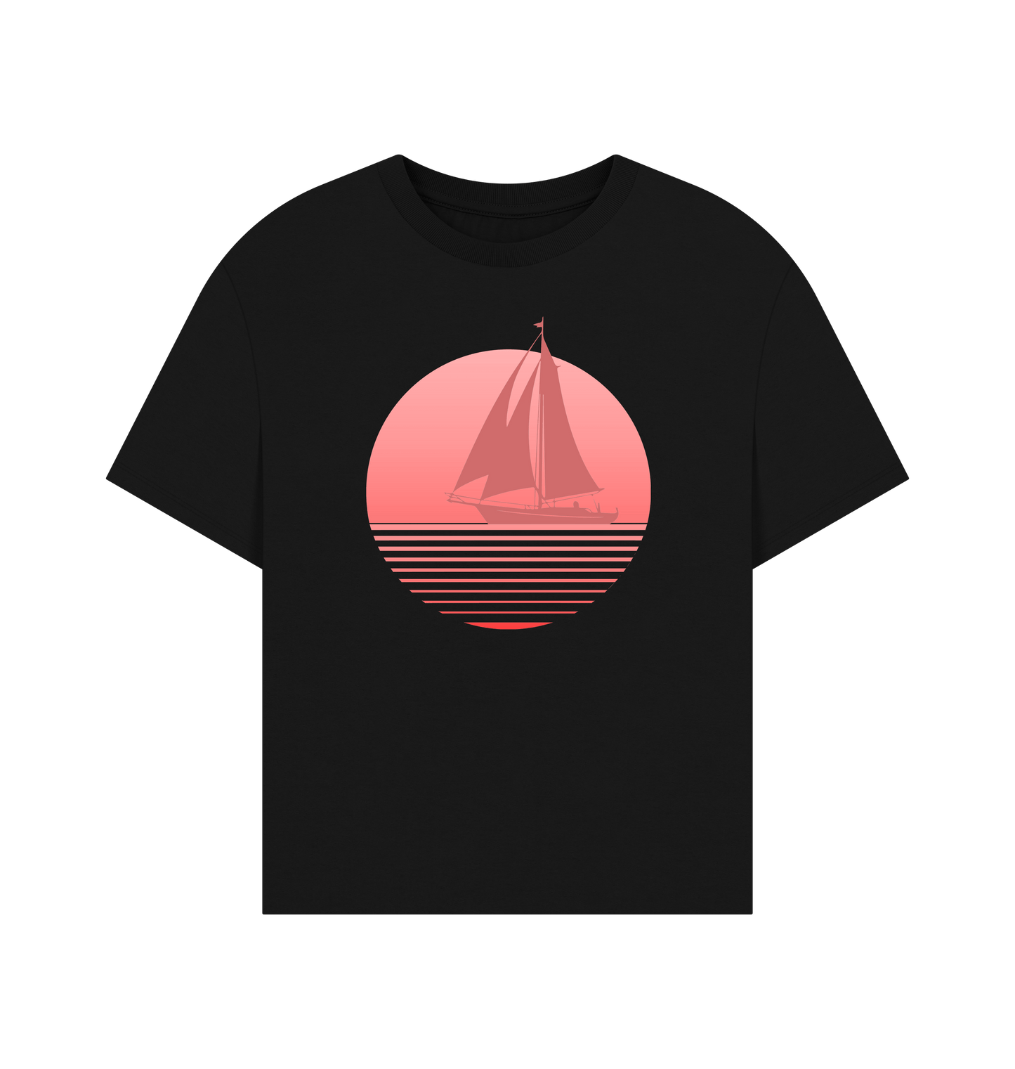 Black Printed T-shirt Front