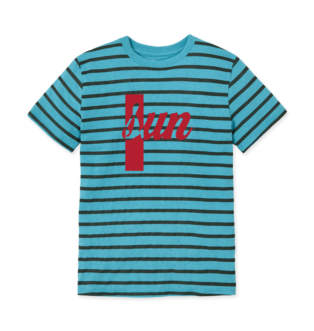 Ocean Blue Stripes Printed T-shirt