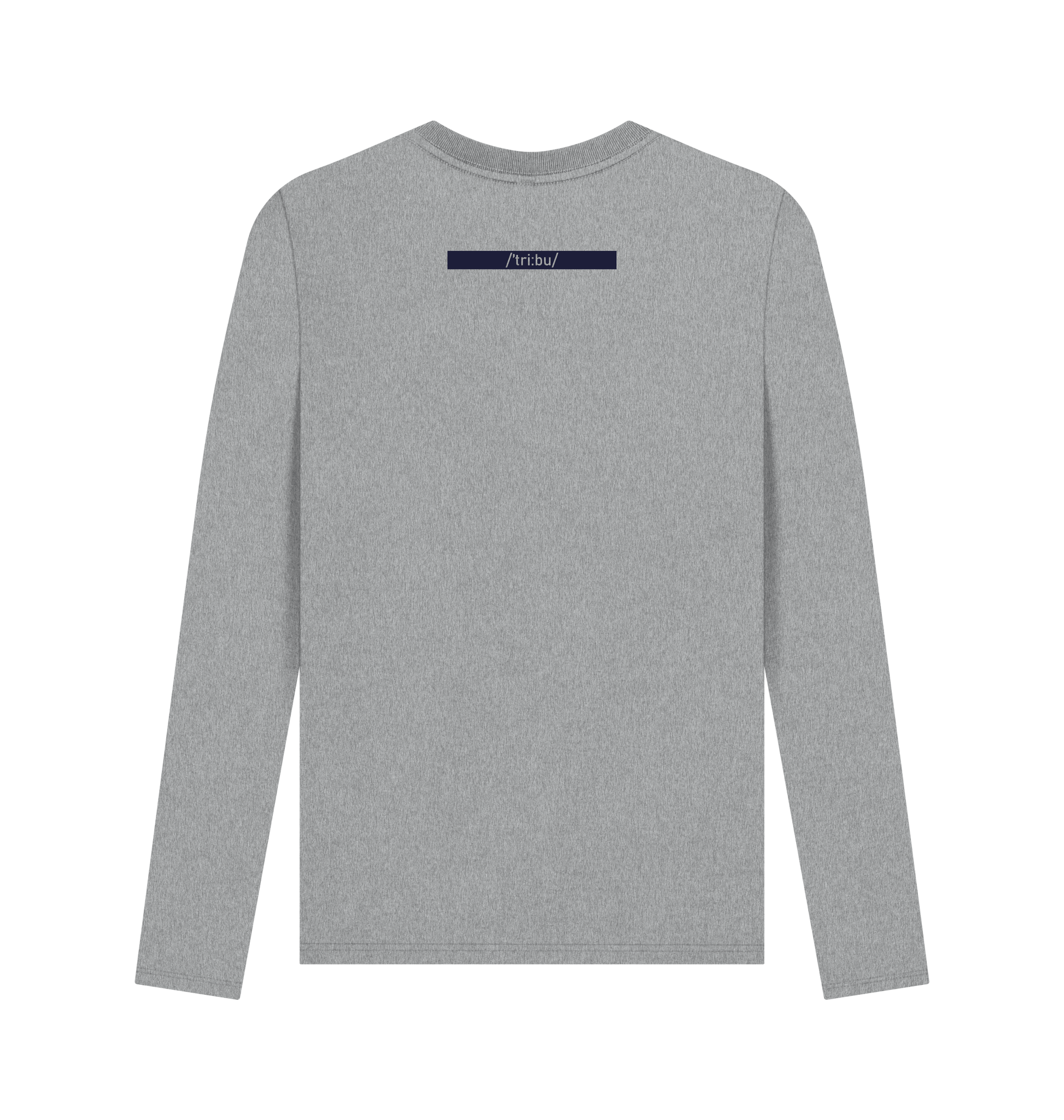 Athletic Grey Printed Long Sleeve T Shirt Back