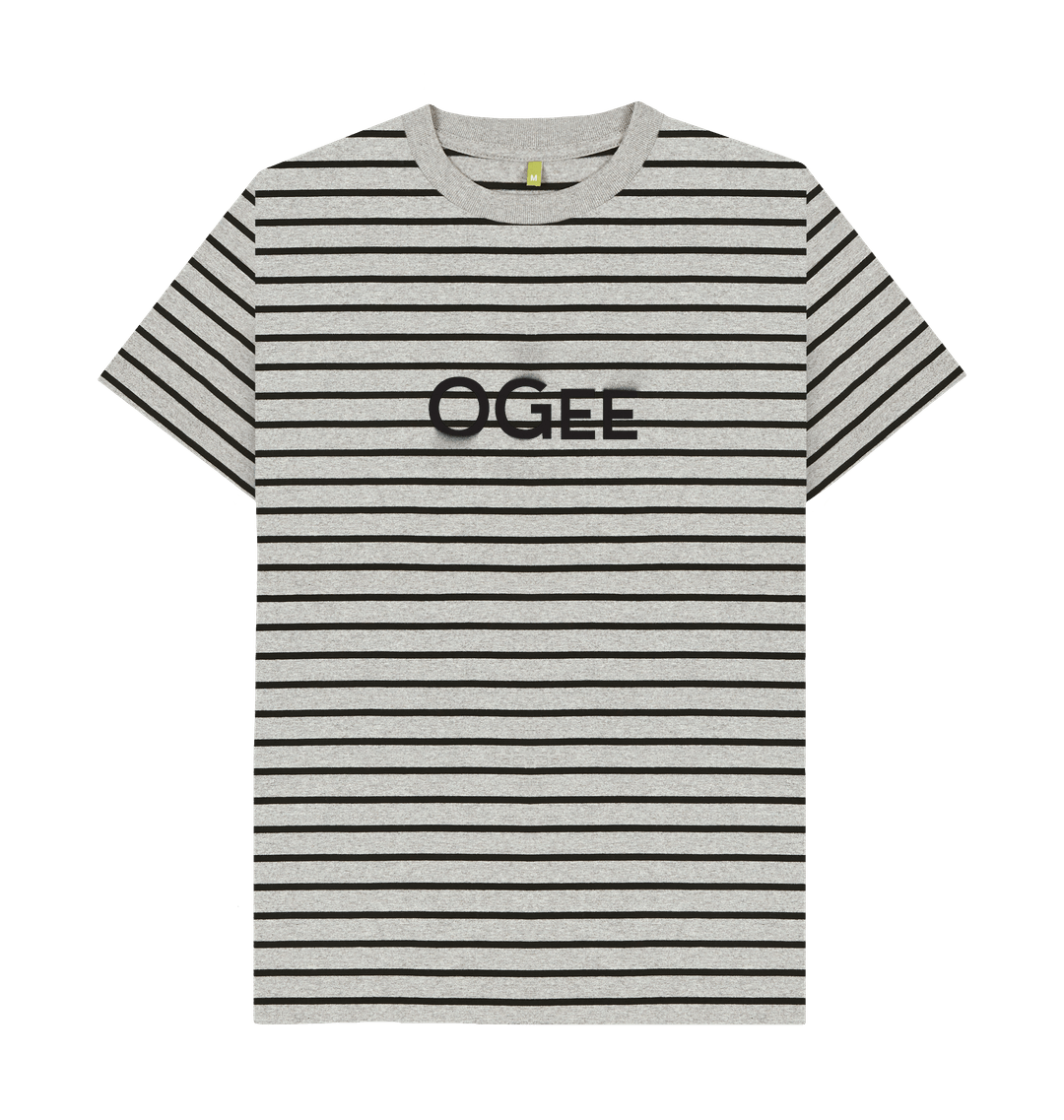 Grey & Black Stripe Printed Premium T-Shirt