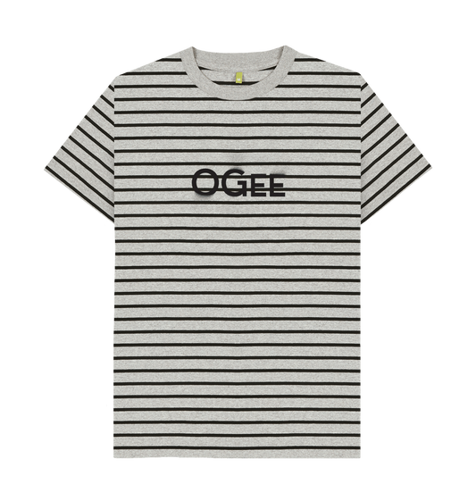 Grey & Black Stripe Printed Premium T-Shirt