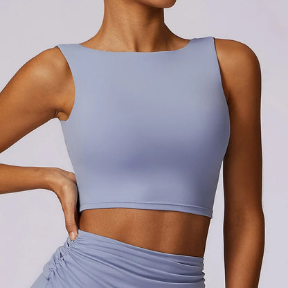 Women's Yoga & Gym Sport Vest | Seamless Knit Crop Top